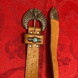 Ruza leather Native American turquoise silver belt 2722 small 5